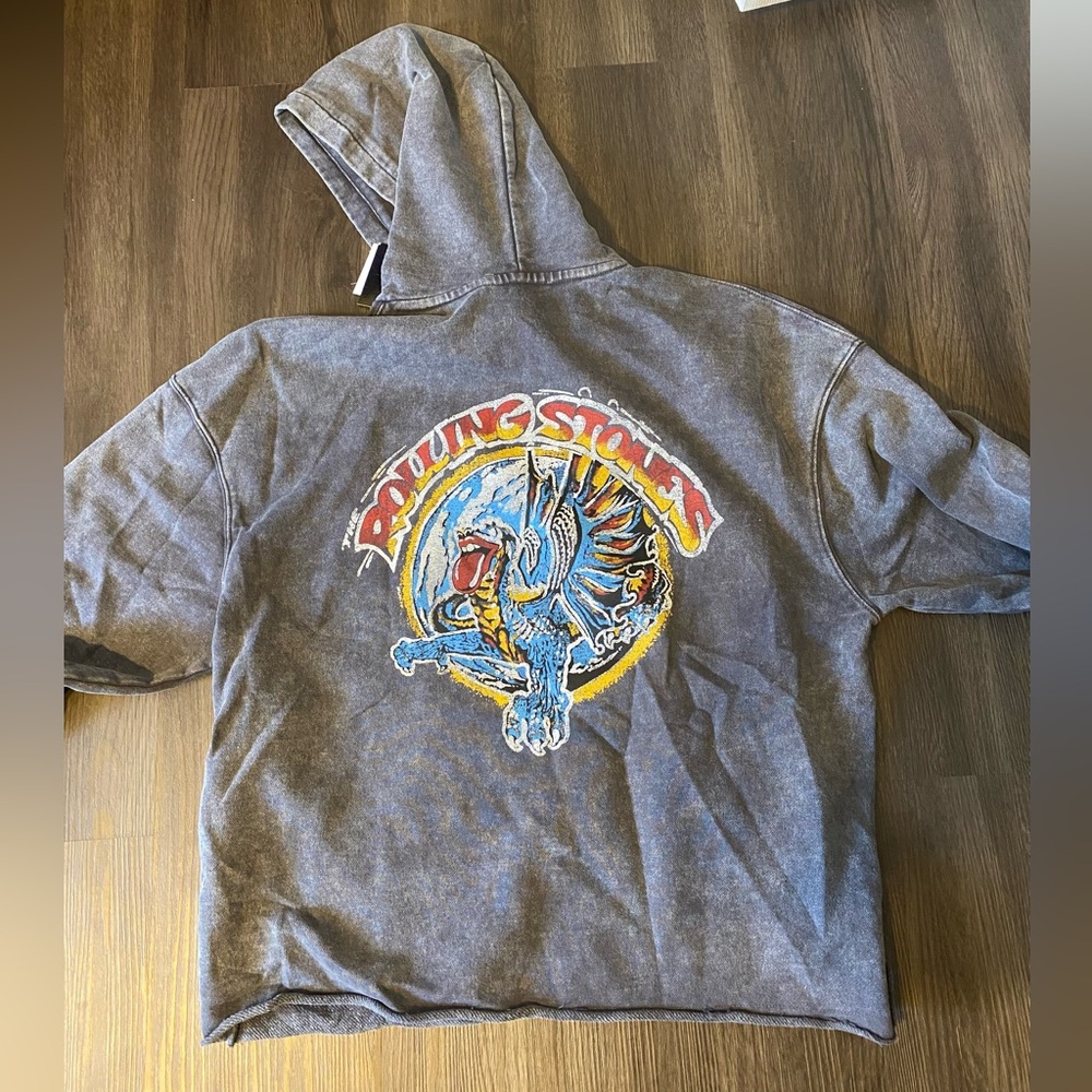 Rolling Stones cropped style hoodie